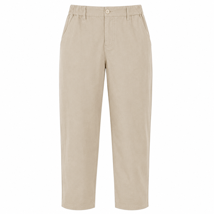 Women's 100 % Cotton Straight Fit Pants I Mid- Rise Design I Multi Pockets Pant