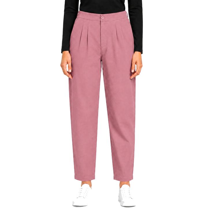 Women's High Waist Pleated Straight Fit Trousers I Casual Wide Leg Pants I Functional Pockets