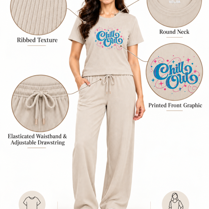 Veljia Women’s Wide Leg Pants with Pockets | Premium Cotton Lounge Wear | High Waisted Drawstring | Casual Comfortable Pajama Bottoms with Pocket